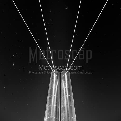 The Soleri Bridge at Night -- Phoenix Black and White Pictures
