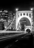 Vertical The 6th Street Bridge at Night Framed Photos