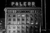 Horizontal The Pittsburgh and Lake Erie Rail Road Building at Night black and white Photos