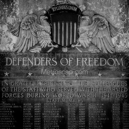 Pittsburgh Black and White Photos of The Defenders of Freedom Plaque at Soldiers and Sailors Memorial The Defenders of Freedom Plaque at Soldiers and Sailors Memorial -- Pittsburgh Black and White Photos