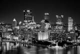 Horizontal The Downtown Pittsburgh Skyline Golden Triangle black and white Photos