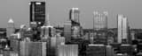 Panoramic The Downtown Pittsburgh Skyline at Dusk black and white Photos