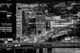 Horizontal The Fort Pitt Bridge and I-376 in Downtown Pittsburgh black and white Photos