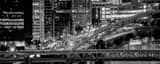 Panoramic The Fort Pitt Bridge and I-376 in Downtown Pittsburgh black and white Photos