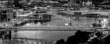 Panoramic The Fort Pitt Bridge over the Monongahela at dusk black and white Photos