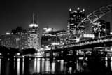 Horizontal The Fort Pitt Bridge and Pittsburgh Skyline over the Monongahela River black and white Photos