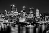Horizontal The Golden Triangle view of the Pittsburgh Skyline black and white Photos