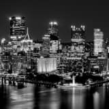 Square The Golden Triangle view of the Pittsburgh Skyline black and white Photos
