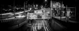 Panoramic I-376 in Downtown Pittsburgh at Night black and white Photos