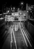 Vertical I-376 in Downtown Pittsburgh at Night black and white Photos