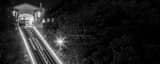Panoramic The Monongahela Incline at Night black and white Photos