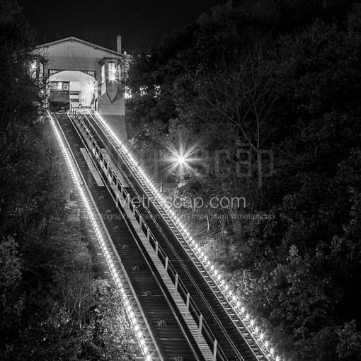 The Monongahela Incline at Night -- Pittsburgh Black and White Photos
