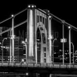 Square The Ninth Avenue Bridge at Night black and white Photos
