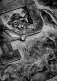 Vertical Pitt Panthers 1787-1987 Seal black and white Photos