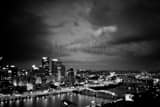 Horizontal The Pittsburgh Skyline along the Monongahela River black and white Photos