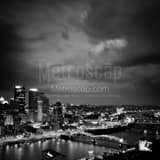 Square The Pittsburgh Skyline along the Monongahela River black and white Photos