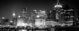 Panoramic The Pittsburgh Skyline from the Northshore Development black and white Photos