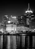 Vertical The Pittsburgh Skyline from the Northshore Development black and white Photos