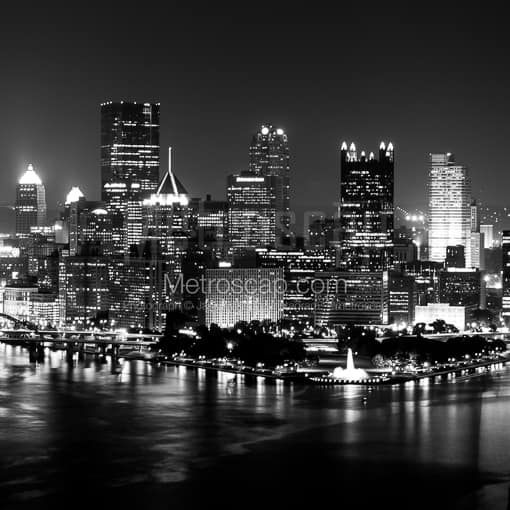 Pittsburgh Black and White Photos of The Pittsburgh Skyline from the West End Overlook The Pittsburgh Skyline from the West End Overlook -- Pittsburgh Black and White Photos