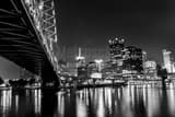 Horizontal The Pittsburgh Skyline Under the Fort Pitt Bridge black and white Photos