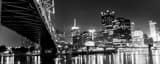 Panoramic The Pittsburgh Skyline Under the Fort Pitt Bridge black and white Photos