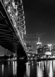 Vertical The Pittsburgh Skyline Under the Fort Pitt Bridge black and white Photos