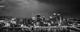 Panoramic Rainfall over the Pittsburgh Skyline black and white Photos