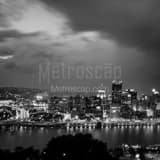 Square Rainfall over the Pittsburgh Skyline black and white Photos