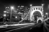 Horizontal The Roberto Clemente 6th Street Bridge black and white Photos