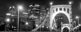 Panoramic The Roberto Clemente 6th Street Bridge black and white Photos