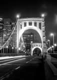 Vertical The Roberto Clemente 6th Street Bridge black and white Photos