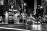 Horizontal Six Penn at the Corner of Sixth and Penn Avenue black and white Photos