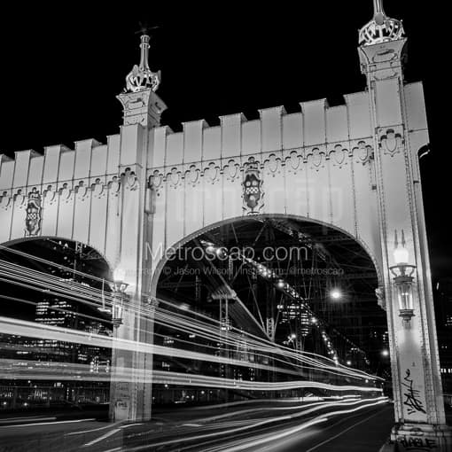 The Smithfield Bridge at Night -- Pittsburgh Black and White Photos