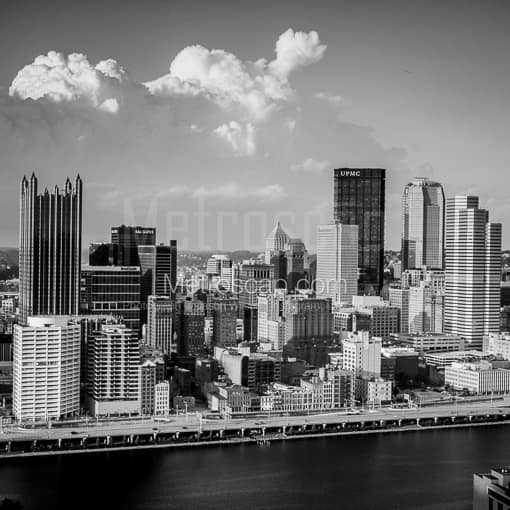A Thunderhead Over Downtown Pittsburgh -- Pittsburgh Black and White Photos