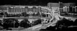 Panoramic Traffic on Downtown Pittsburghs Bridges black and white Photos