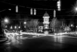 Horizontal Downtown Poland Ohio at Night black and white Pictures