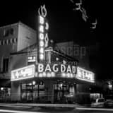 Square The Bagdad Theater in Portland black and white Photography