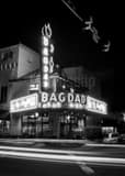 Vertical The Bagdad Theater in Portland black and white Photography