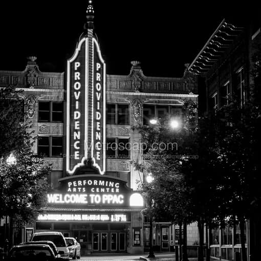 The Providence Performing Arts Centre -- Providence Black and White Photography