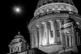 Horizontal The Rhode Island State Capitol Building black and white Photography