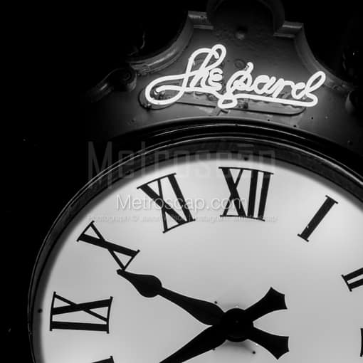 Shepard's Clock on Westminster Street -- Providence Black and White Photography