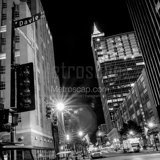 Davie and Fayetteville in Downtown Raleigh -- Raleigh Black and White Photos