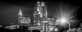 Panoramic The Raleigh Skyline on McDowell black and white Photography
