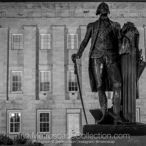 George Washington at the NC State Capitol -- Raleigh Black and White Photos