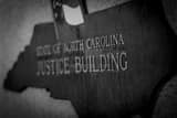 Horizontal The State of NC Justice Building black and white Photography