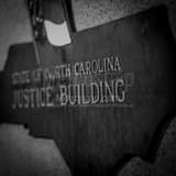 Square The State of NC Justice Building black and white Photography