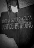 Vertical The State of NC Justice Building black and white Photography