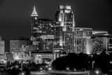 Horizontal The Raleigh Skyline at MLK Blvd black and white Pictures