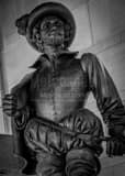 Vertical The Sir Walter Raleigh Statue black and white Photography