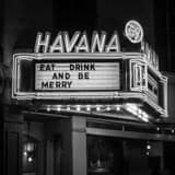 Square The Havana 59 Sign black and white Photos